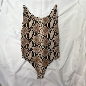 Aritzia snakeskin print bodysuit, size M